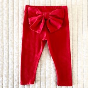 5 for $20!! Cat & Jack red bow bottom leggings
